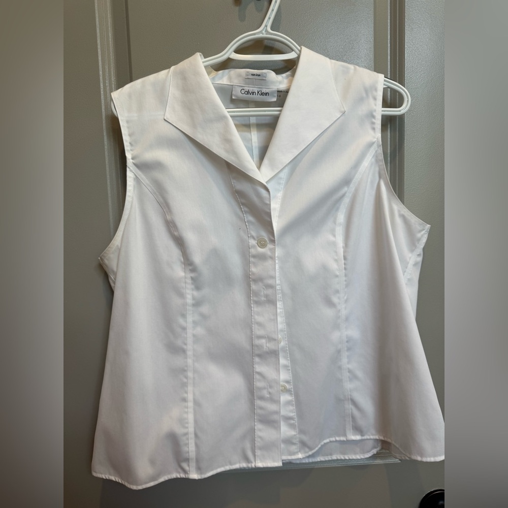 Calvin Klein Button-Up Collared Tank